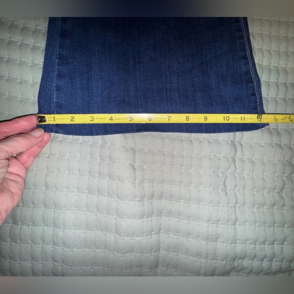 Risen high rise Flared Distressed Jeans. VGUC. Size 32 Junior 15 - Picture 6 of 11